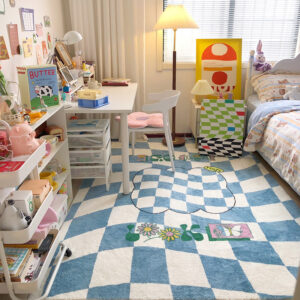 Checkerboard Room Bedside Rug